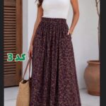 دامن لینن گلدار وارداتی