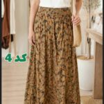 دامن لینن گلدار وارداتی
