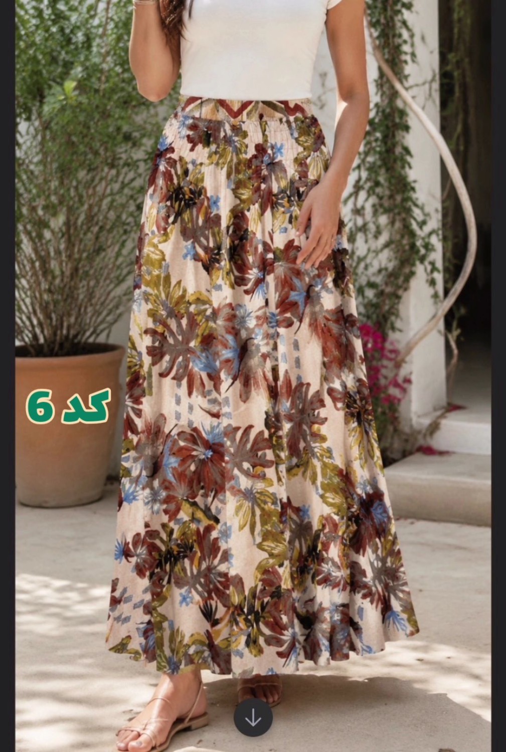 دامن لینن گلدار وارداتی