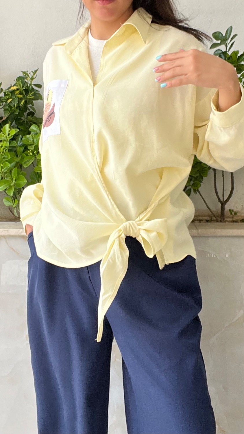 بلوز گره ای مرجانی با شلوار