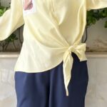 بلوز گره ای مرجانی با شلوار