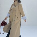 ترنچ بلند آستر راه راه