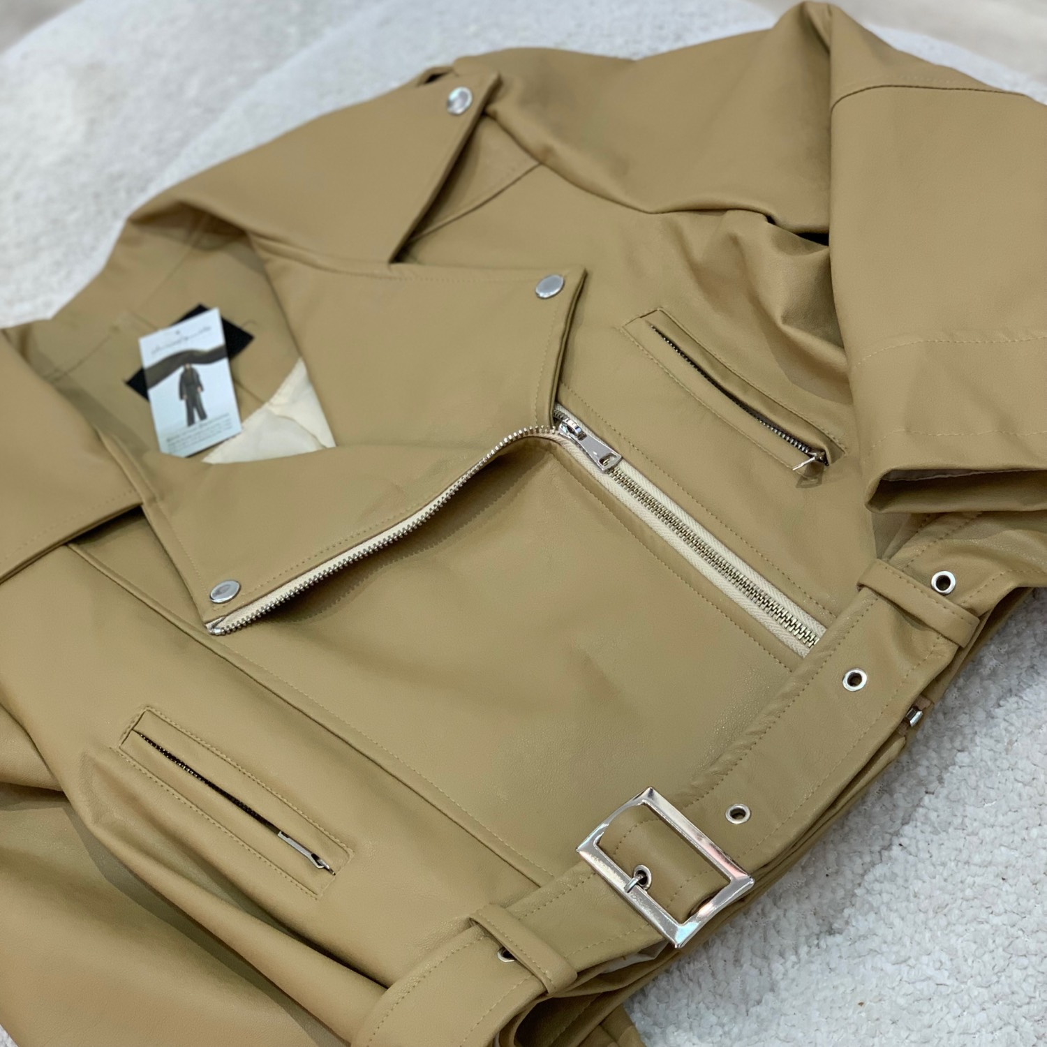 کت چرم زارا عسلی
